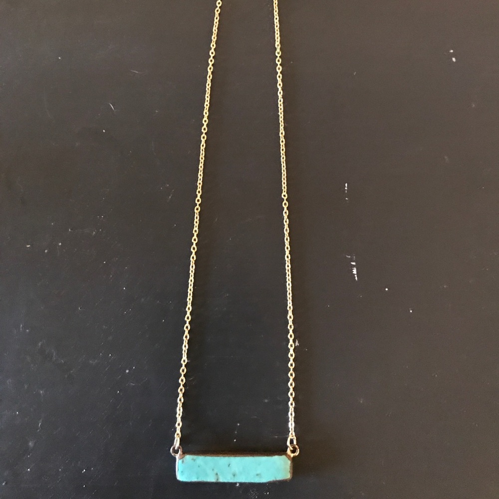 Real turquoise 14k gold necklace